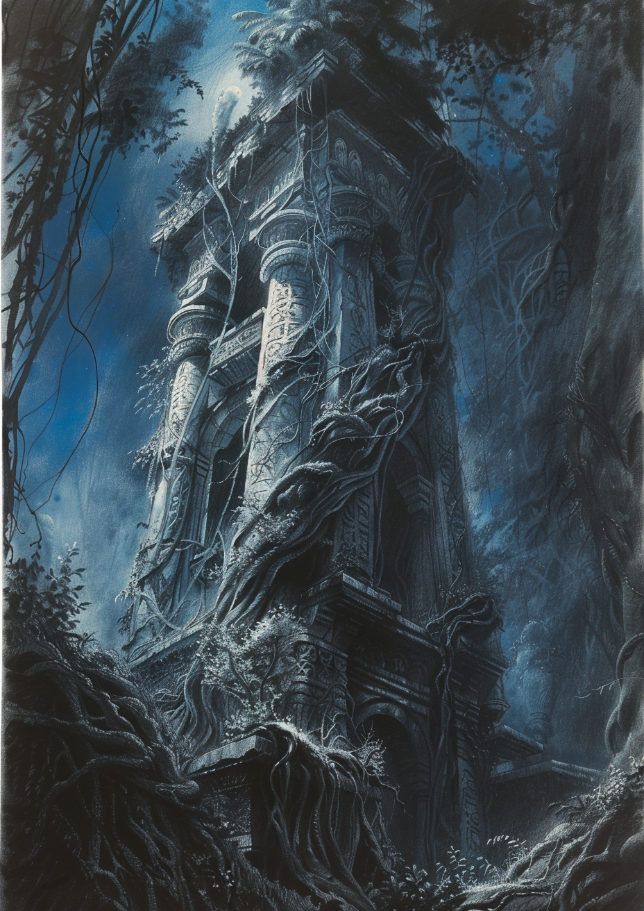 Ebonspire Ruins, fictional location in Veilwood Awakening on Nuvvel